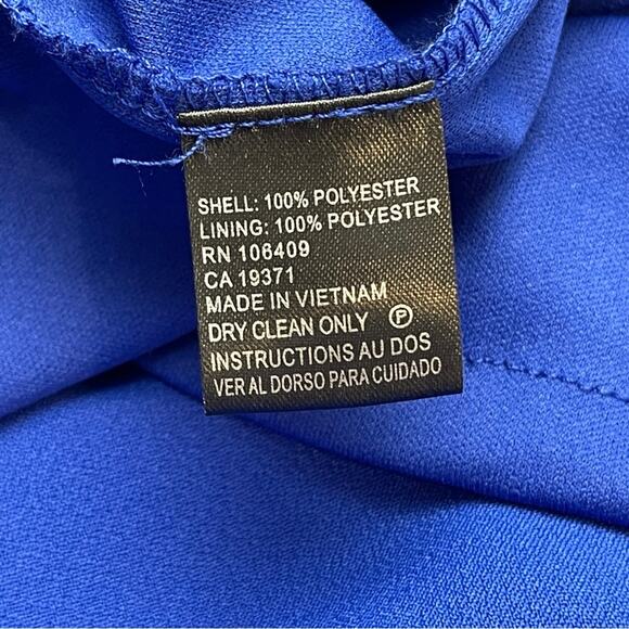 Tahari ASL check out the back of this dress blue sheath dress folded collar new - Picture 12 of 12